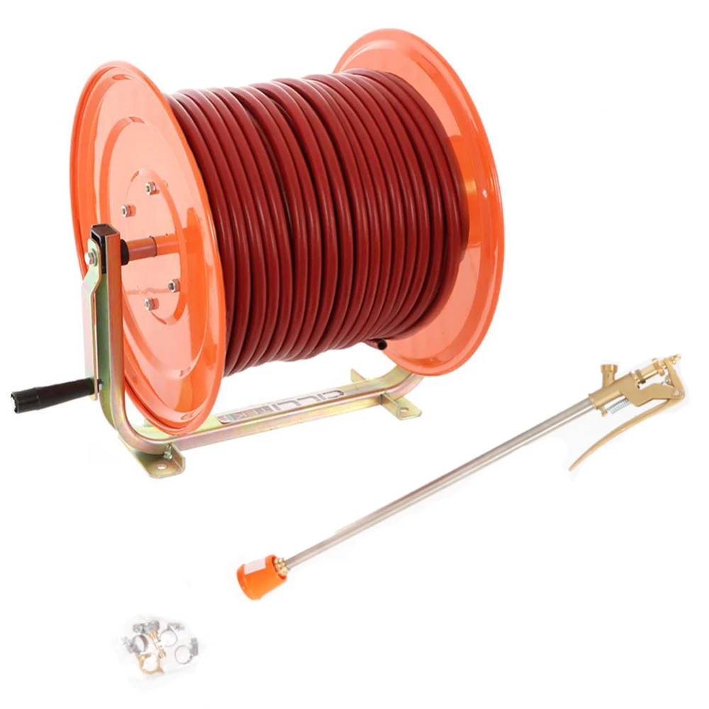 Avvolgitubo Irrorazione Zincato Tubo 100 Mt - 20 Bar - Con Lancia A Leva In Ottone 1 Avvolgitubo Irrorazione Zincato Tubo 100 Mt - 20 Bar - Con Lancia A Leva In Ottone