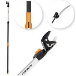 Fiskars UP86 - Forbicione Da Potatura Telescopico Professionale - Asta 240/400 Cm + Segaccio 45cm - Ø 32mm
