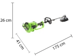 Greenworks GD40BC - Decespugliatore A Batteria - 40V - SENZA BATTERIA E CARICABATTERIA -Cura Del Giardino greenworks gd40bc decespugliatore a batteria 40v senza batteria e caricabatteria decespugliatore greenworks gd40bc 15427 8 1548164347 Misure largo