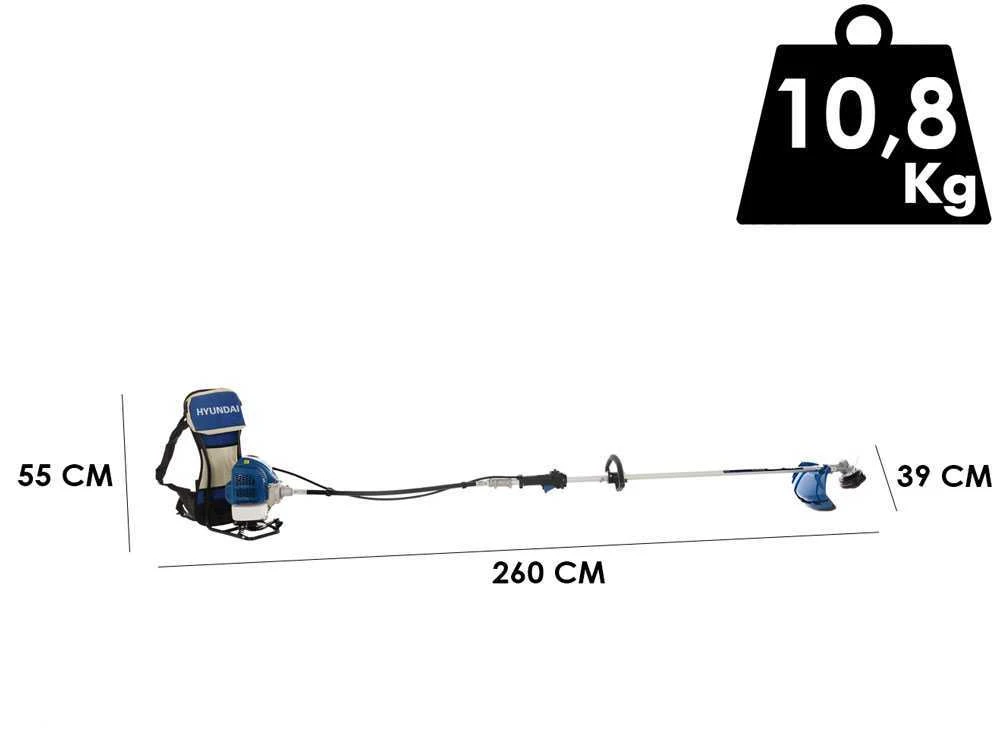 Hyundai TT-BG520-2 - Decespugliatore A Zaino - 52 Cc - A Spalla, Impugnatura Singola, Doppio Filo 2 Hyundai TT-BG520-2 - Decespugliatore A Zaino - 52 Cc - A Spalla, Impugnatura Singola, Doppio Filo - immagine 2