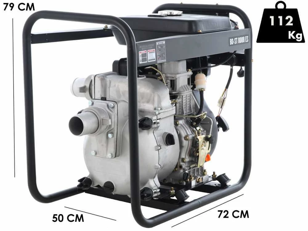 Motopompa Diesel BlackStone BD-ST 8000ES Per Acque Nere Sporche Con Raccordi 80 Mm - Euro 5 3 Motopompa Diesel BlackStone BD-ST 8000ES Per Acque Nere Sporche Con Raccordi 80 Mm - Euro 5 - immagine 3