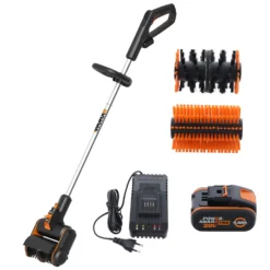 Worx WG441E - Pulitore Per Esterni A Batteria - Batteria Da 20V - 4Ah - 2 Spazzole Incluse